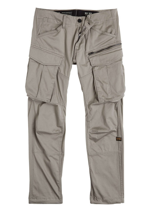 Pantalon Cargo en coton gris uni avec une coupe regular fit et 6 poches