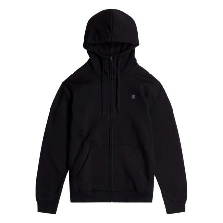 Sweat zippé noir uni avec une coupe droite et...