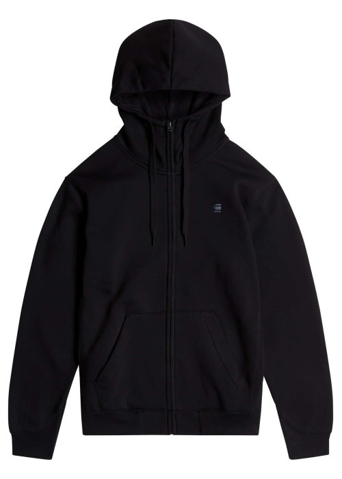 Sweat zippé noir uni avec une coupe droite et...