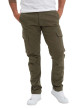 Thumbnail Cargo en coton kaki uni slim avec poches cargo zippées et poches à l'italienne