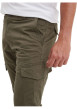 Thumbnail Cargo en coton kaki uni slim avec poches cargo zippées et poches à l'italienne - Image 4