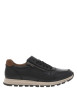 Thumbnail Sneakers noires à semelle intermédiaire beige à talon plat avec zip et lacets - Image 2
