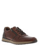 Thumbnail Sneakers marron à talon plat et à lacets plats et zip latéral - Image 3