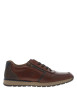 Thumbnail Sneakers marron à talon plat et à lacets plats et zip latéral - Image 2