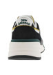 Thumbnail Baskets running noires, vertes et grises avec patch vert et lacets plats blancs - Image 6