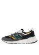 Thumbnail Baskets running noires, vertes et grises avec patch vert et lacets plats blancs - Image 2
