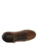 Thumbnail Sneakers en cuir cognac à semelles blanches plates avec lacets et zip - Image 4