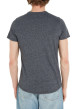 Thumbnail T-shirt noir chiné à coupe droite, col rond et à manches courtes - Image 2