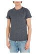 Thumbnail T-shirt noir chiné à coupe droite, col rond et à manches courtes - Image 5