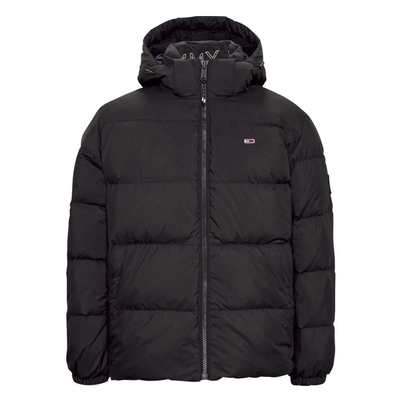 Tommy Jeans - Doudoune Noire Unie à Coupe Droite Et Col à Capuche Avec Liens élastiqués - Noire Tommy Jeans - Doudoune Noire Unie à Coupe Droite Et Col à Capuche Avec Liens élastiqués - Noire