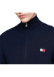 Thumbnail Gilet marine uni avec une coupe droite et un col montant en côtes - Image 3