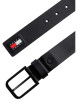 Thumbnail Ceinture en cuir noire avec boucle noire et logo de la marque sur le passant - Image 2