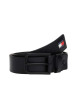 Thumbnail Ceinture en cuir noire avec boucle noire et logo de la marque sur le passant - Image 3