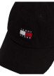 Thumbnail Casquette noire unie cotelée avec logo à l'avant et fermeture strapback - Image 4