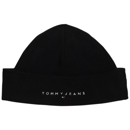 Bonnet en coton noir uni en polaire avec nom de...