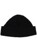Thumbnail Bonnet en coton noir uni en polaire avec nom de la marque sur l'avant - Image 2
