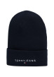 Thumbnail Bonnet en coton marine uni avec nom et logo de la marque sur le revers - Image 4