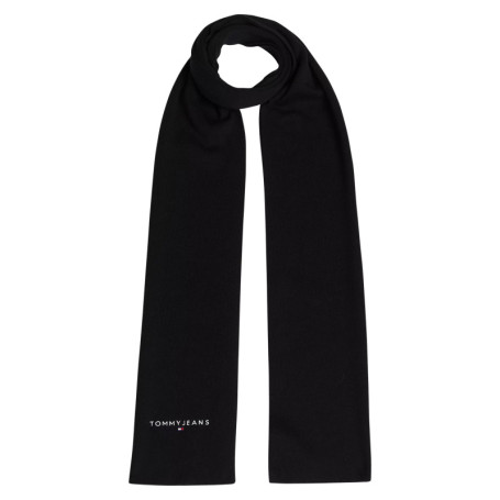 Echarpe en coton noire unie avec nom et logo de...