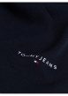 Thumbnail Echarpe en coton marine unie avec logo et nom de la marque sur l'extrémité - Image 2
