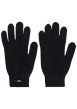 Thumbnail Gants en coton noirs uni avec logo au poignet et bords côtelés