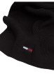 Thumbnail Echarpe en coton noir unie côtelée avec logo brodé sur une extrémité - Image 2