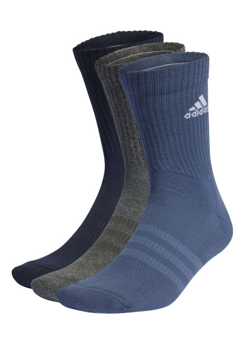 Lot de 3 paires de chaussettes multicolores rayées hautes et logo blanc