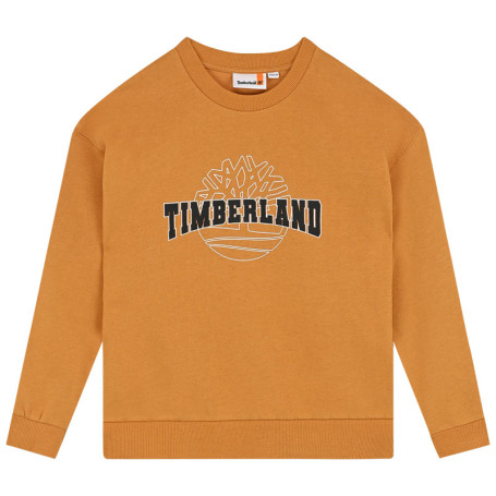 Sweat en coton mélangé ocre uni avec une coupe...