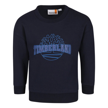 Sweat en coton mélangé marine uni avec une...