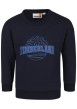 Thumbnail Sweat en coton mélangé marine uni avec une coupe droite et logo iconique