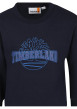 Thumbnail Sweat en coton mélangé marine uni avec une coupe droite et logo iconique - Image 3