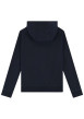 Thumbnail Sweat à capuche zippé en coton mélangé marine uni avec coupe droite - Image 2