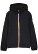 Thumbnail Blouson déperlant noir avec col à capuche, zip tricolore et logo de la marque