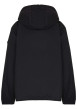 Thumbnail Blouson déperlant noir avec col à capuche, zip tricolore et logo de la marque - Image 2