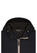 Thumbnail Blouson déperlant noir avec col à capuche, zip tricolore et logo de la marque - Image 3