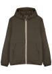 Thumbnail Blouson déperlant kaki avec zip tricolore, col à capuche et 4 poches