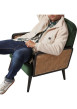 Thumbnail Blouson écru bi-matière à coupe oversize et avec un col montant - Image 5