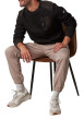 Thumbnail Sweat en coton mélangé noir bi-matière avec un col rond et une poche - Image 5