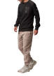 Thumbnail Sweat en coton mélangé noir bi-matière avec un col rond et une poche - Image 6