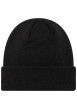 Thumbnail Bonnet noir uni avec de la broderie jaune fluo à l'avant sur le revers - Image 2