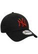 Thumbnail Casquette strapback réglable en coton noire unie avec de la broderie rouge