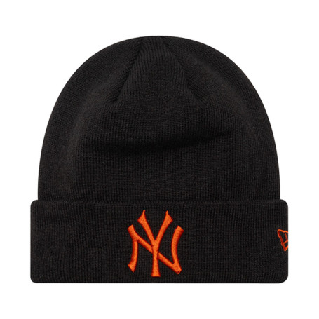 Bonnet noir uni avec de la broderie rouille à...