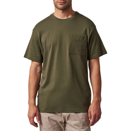 T-shirt kaki uni coupe oversize à col rond et...