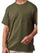 Thumbnail T-shirt kaki uni coupe oversize à col rond et avec une petite poche - Image 3