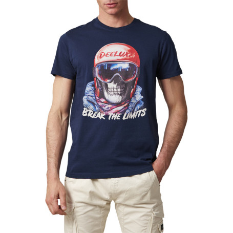 T-shirt en coton bleu marine avec un imprimé à...