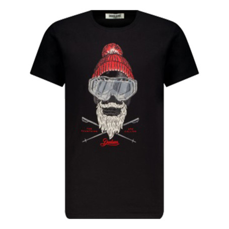 T-shirt en coton noir imprimé à l'avant avec...