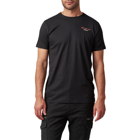T-shirt noir à imprimé tête de chien à col rond...