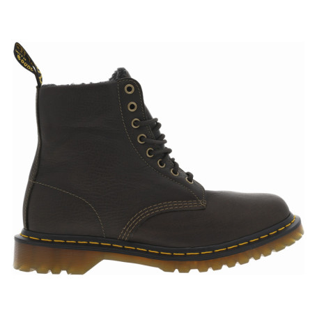 Bottines en cuir olive rembourrées à talon plat...
