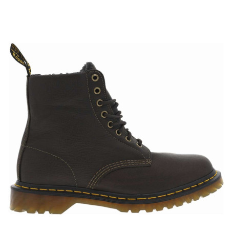 Bottines en cuir olive rembourrées à talon plat...