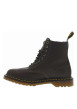 Thumbnail Bottines en cuir olive rembourrées à talon plat et à lacets ronds - Image 2