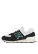Thumbnail Baskets running noires à talon plat et à lacets plats avec patch de la marque - Image 2